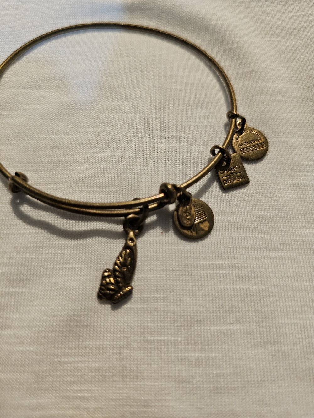 Gold-Tone Charm Bangle Bracelet with Butterfly and Coin Charms - Women's - Picture 2 of 5